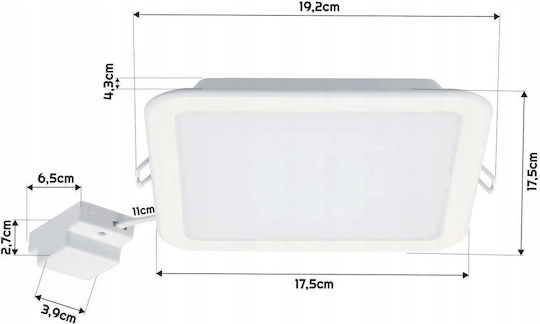 Philips Panou LED Încastrat 12W cu Lumină Alb Natural 4000K