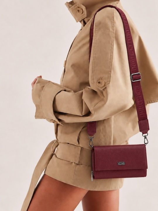 Burgunderrote Damen-Clutch aus Leder