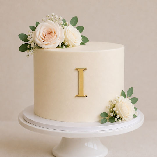 Acrylic Cake Topper Letter I Gold Model 9 Cm Lumea