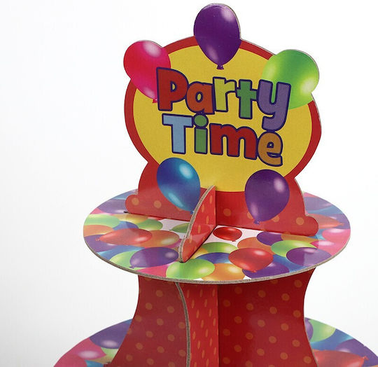 Stand Pentru Dulciuri Flippy 3 Nivele Design Petrecere Torturi Bar De Bomboane Carton Roșu Multicolor