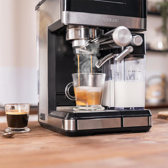 Cecotec Power Espresso 20 Touch & Cream Μηχανή Espresso 1350W Πίεσης 20bar για Cappuccino Μαύρη 120163