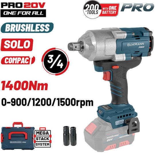 Bormann Pro BBP5391CA Безчетков Гайковерт На Батерия 20V Solo с Гнездо 3/4"