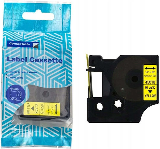 Dymo D1 45018 Etikettendrucker-Bänder 7m x 12mm in Gelbe Farbe Kompatibel mit Dymo D1