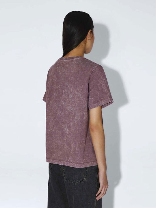 Damen T-shirt Aubergine