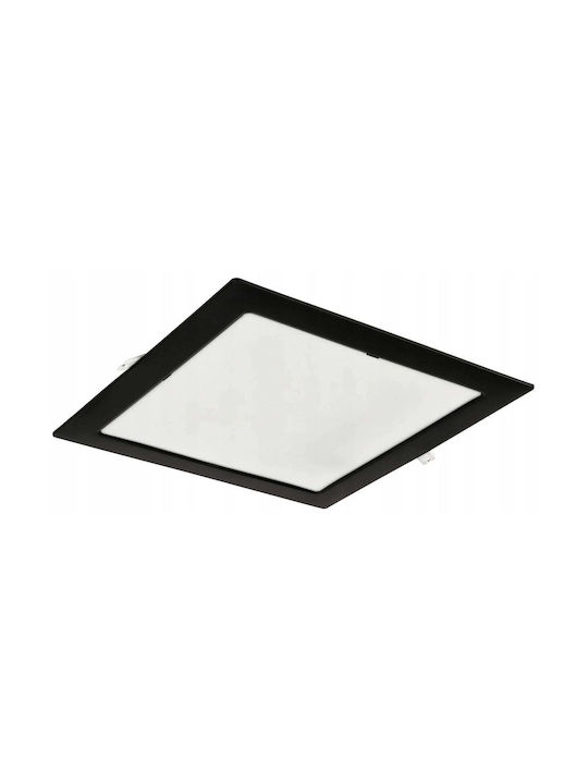 Eco Light Platz Kunststoff Einbau Spot mit integriertem LED und Natürliches Weißes Licht Schwarz 11x11cm. 1Stück