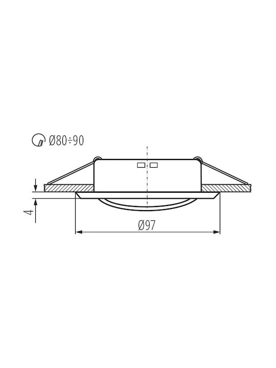 Kanlux Cadru Rotund Pentru Spot GX5.3 Argintiu 9.5x9.5cm