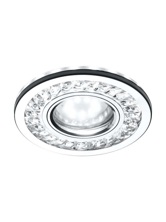 Candellux Rotund Cristal Spot Încorporat cu Soclu GU10 Argintiu 1buc