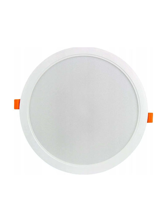 LED line Στρογγυλό Χωνευτό Σποτ με Ενσωματωμένο LED και Φυσικό Λευκό Φως Λευκό