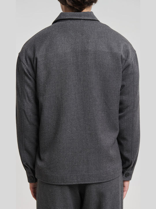 Long Sleeve Denim Overshirt Anthracite SANTO-5164 Anthracite