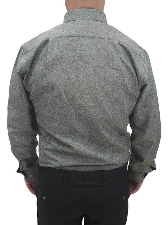 Langärmeliges Flanellhemd in Normale Passform Herring Grey