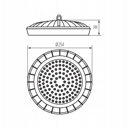 Kanlux Kommerzielle Glockenlichter 100W Naturweiß 10000lm mit Eingebaute LED Schwarz