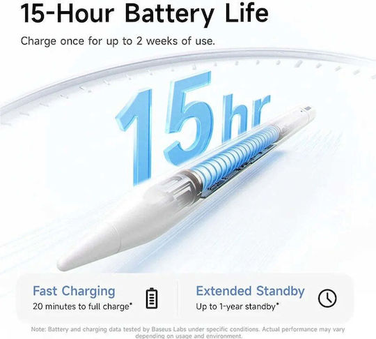 Baseus PS3 Air Stylus Digital cu Palm Rejection pentru iPad în Culoare Albă
