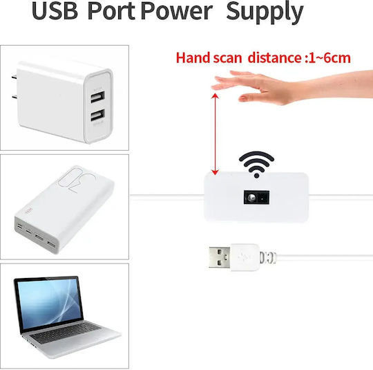 Ταινία LED USB 5V 5m με Αισθητήρα Κίνησης & Τροφοδοτικό