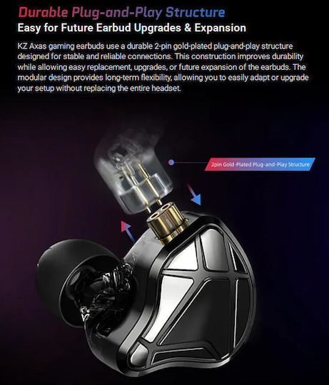 KZ Ακουστικά Ψείρες In Ear Axas Ασημί