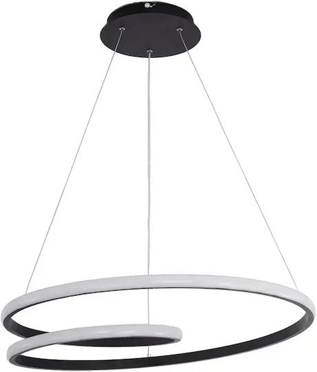 Atman Granada Lumini Suspendate Negru LED cu Lumină Bianco Reglabilă 60x60cm
