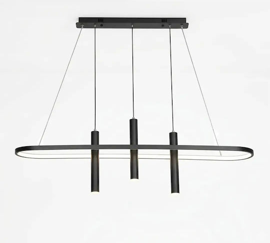 Atman Black LED Pendant Ceiling Light with Adjustable Warm to Cool White Light 100x26cm