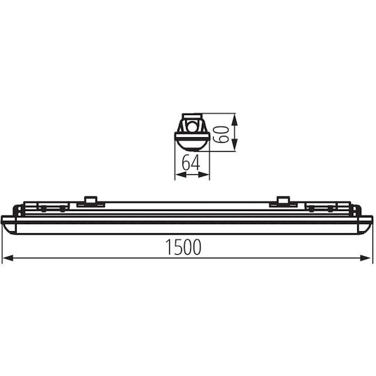Kanlux Outdoor Lighting Batten with Built-in LED 48W 150cm
