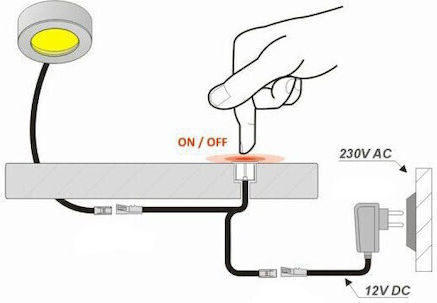 Design Light Unterputzmechanismus für LED-Dimmschalter mit Touch-Funktion in Schwarz