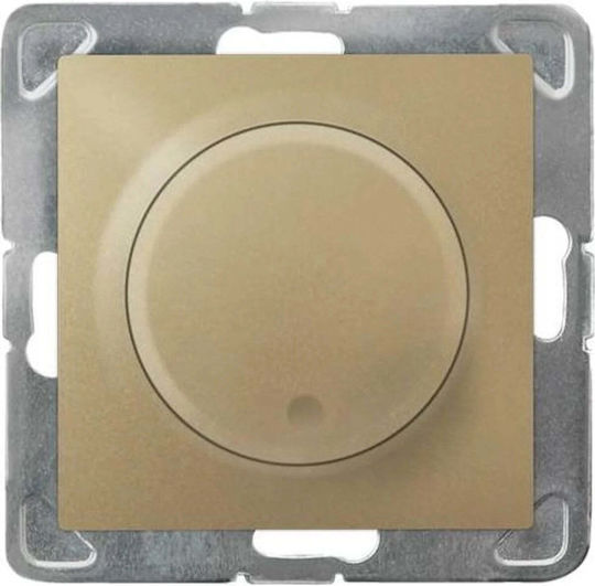 Ospel Comutator cu Variator Încastrat Fără Cadru Clasic Rotativ Culoare Aurie