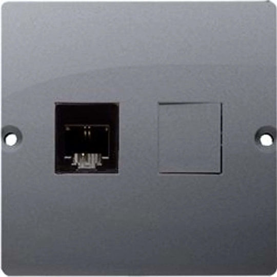 Kontakt-Simon Complete Single Telephone Socket Silver WMUT-0310x2-4011