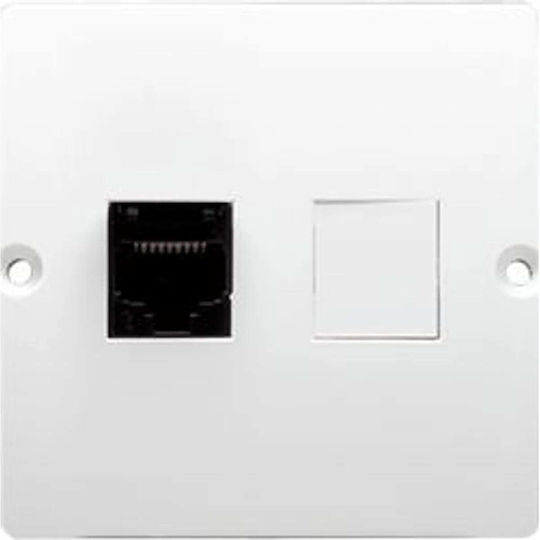 Kontakt-Simon Telefonbuchse Simon Basic Einzel RJ12 Weiß BMT1.02/11