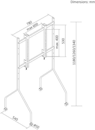 Maclean Energy MC-180 B Βάση Τηλεόρασης έως 80" και 50kg Μαύρο