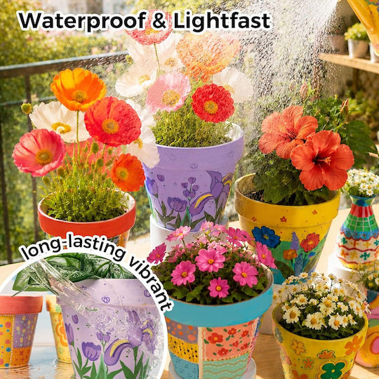 Ohuhu Vibrant Colors Μαρκαδόροι Ζωγραφικής Ακρυλικό Λεπτοί Σετ 48 Χρώματα