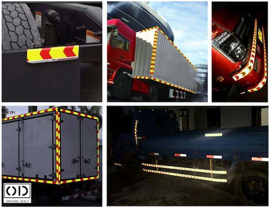 Reflective Adhesive Tape Cars Trucks Trailers Objects Red Yellow Pvc Size 5 Cm X 25 Meters Original Deals