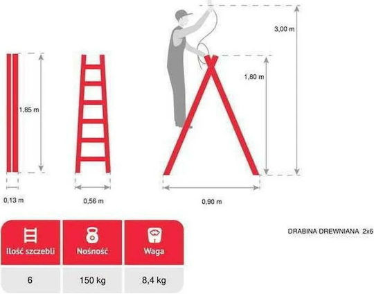 Scară Lemn cu 2x6 Trepte