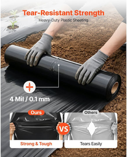 Vevor SLM10FT100FTK4XWE001V0 Țesătură Pentru Acoperire A Solului 30.48x3.05m Neagră