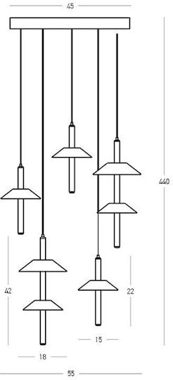 Zambelis Lights Hängeleuchte Schwarz LED 55 cm