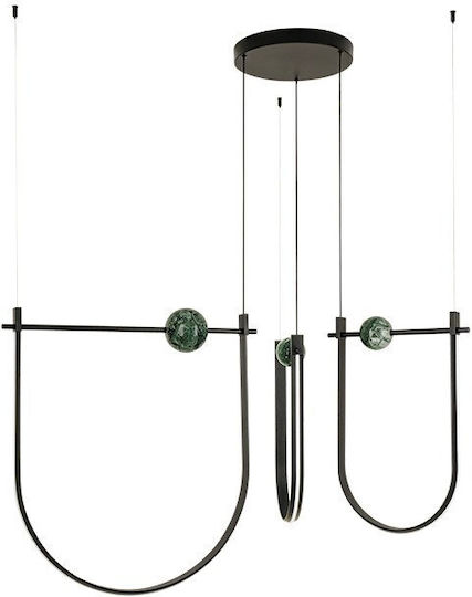 Zambelis Lights Hanging Ceiling Light Black LED with Warm White Light 125x90cm Zambelis Lights Hanging Ceiling Light Black LED with Warm White Light 125x90cm