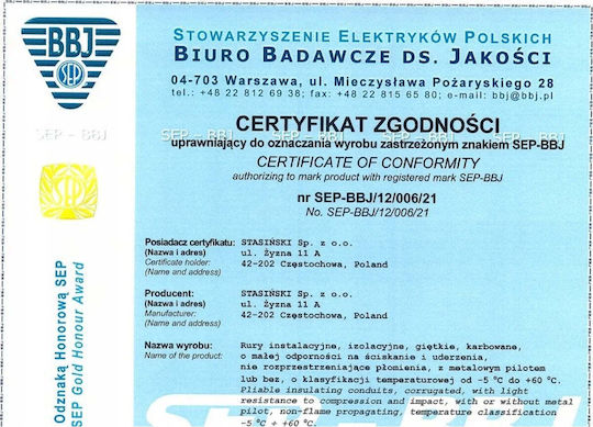 STASIŃSKI Electrical Conduit made of Plastic 1m
