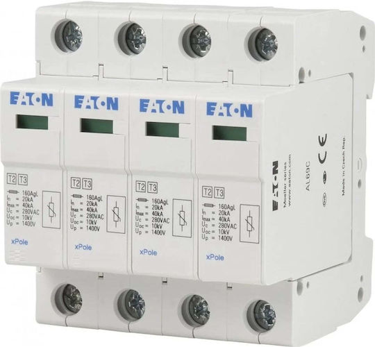 Eaton Мълниезащитен Панел Тип T2 Четириполюсен Максимален Разряден Ток 40kA