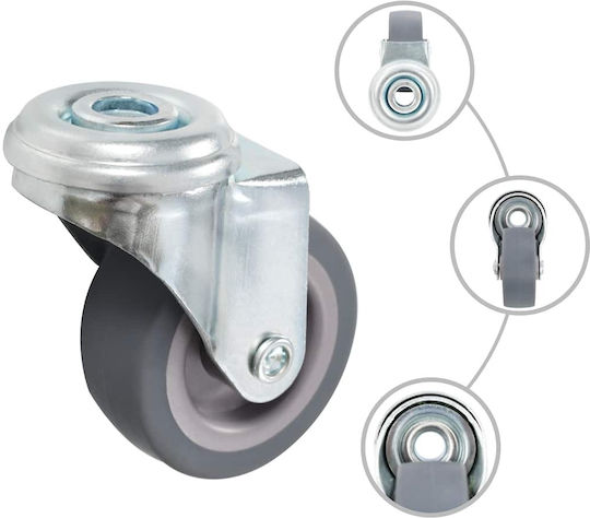 vidaXL 277884 Drehende Räder aus Gummi mit Bremse 24 Stück