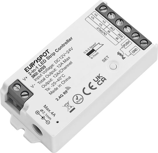 Eurospot Controler LED RF 2.4GHz 2în1 + Dimmer Push EU6255