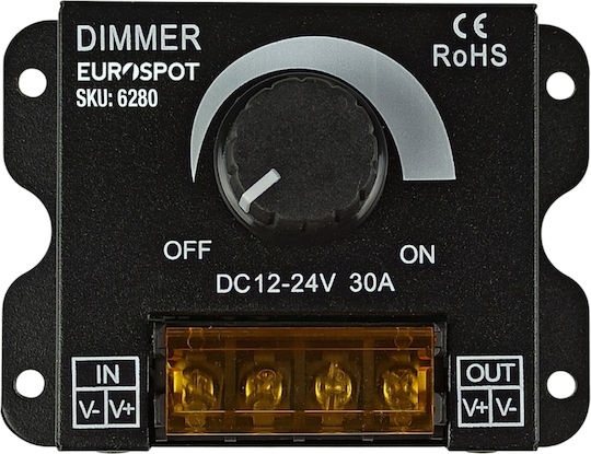 Eurospot Περιστροφικό Μεταλλικό Led Dimmer Ταινίες Led Dc 12-24v Eu6280