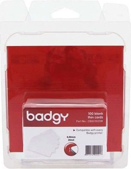 Badgy Печатни карти Бели 0.50mm Пакет Badgy Принтер за карти