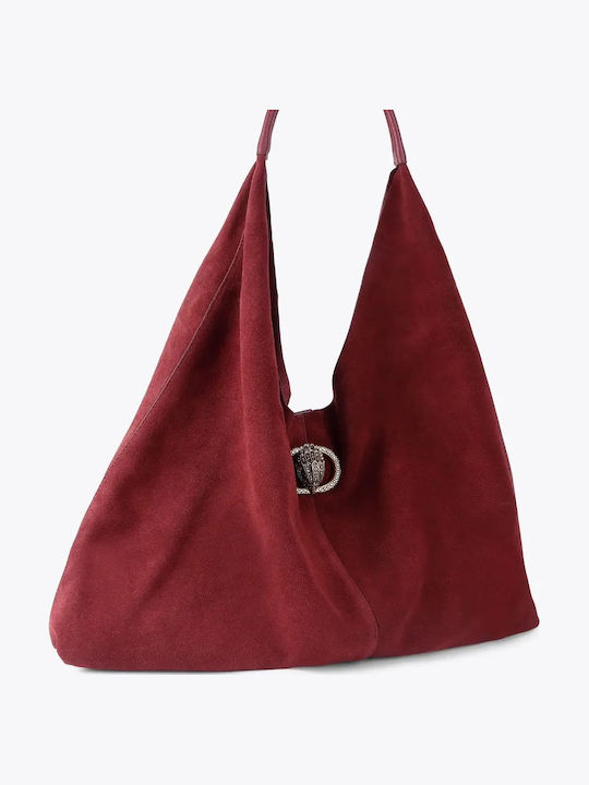 Chelsea Geantă Hobo Dama Suede Burgundy