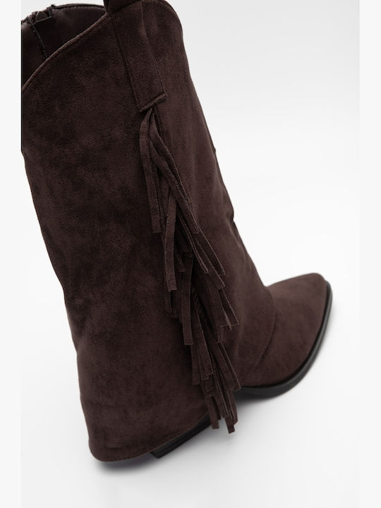 Wildleder Damenstiefel Cowboy Braun