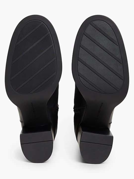 Schwarze Damen-Lederreitstiefel