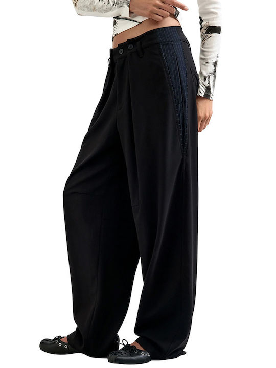 Pantaloni de damă din material Black