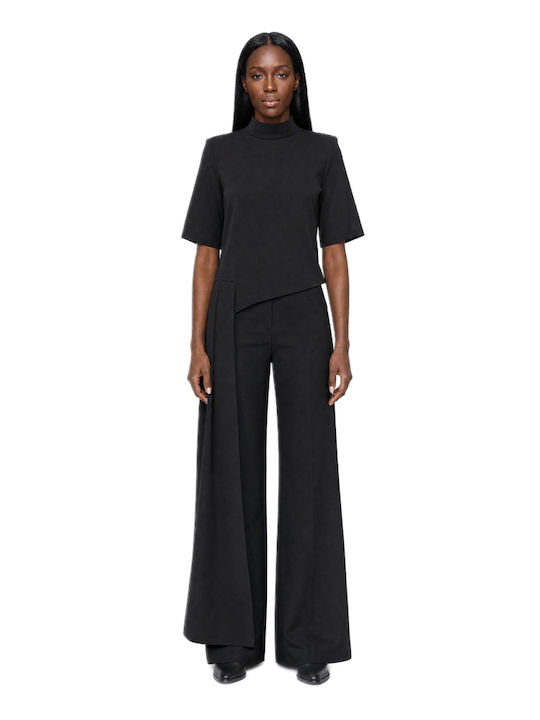 C.manolo Women Pants Women's Pantaloons in Straight Leg Black