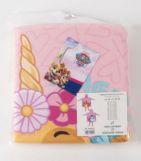 Cerda Детско хавлиено пончо Paw Patrol Skye 55x54 см 3+ години