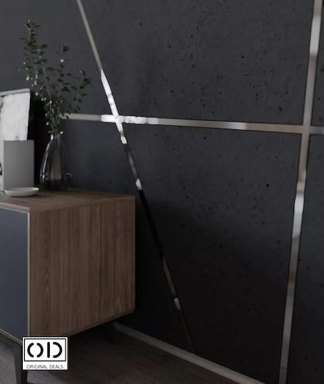 Bandă Adezivă Decorativă Pentru Pereți Mobilier Oțel Inoxidabil Nikelat Rezistentă La Apă Și Intemperii Interior Exterior 5 M X 1 Cm Grosime 0.4 Mm Crom Negru Original Deals