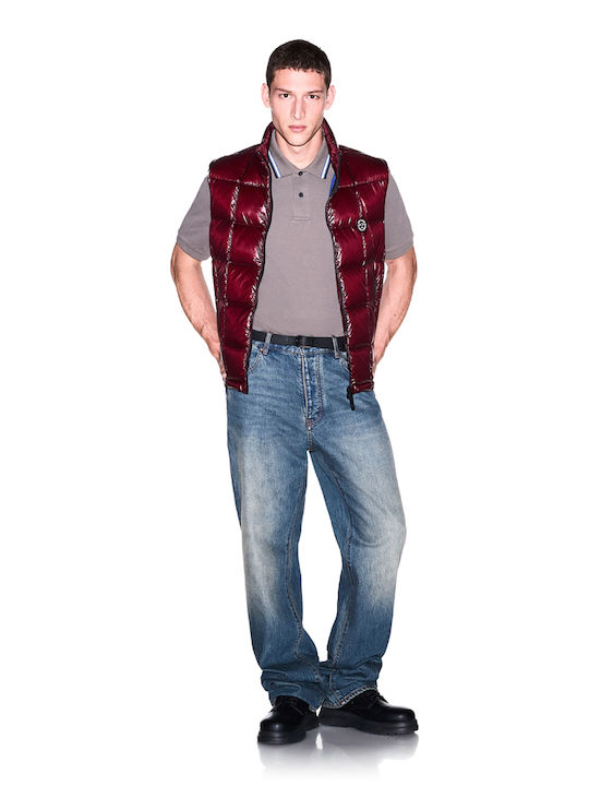 Ärmelloses Puffer Jacke Burgundisch