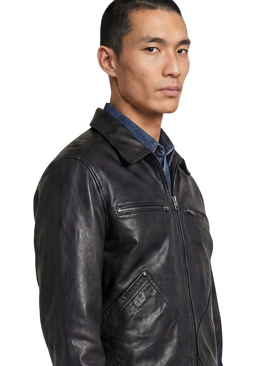 Leder Herren Jacke Schwarz