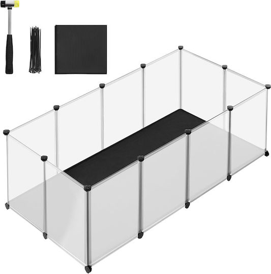Songmics Parc Pliabil din Plastic pentru Câini 145x73x57cm Transparent
