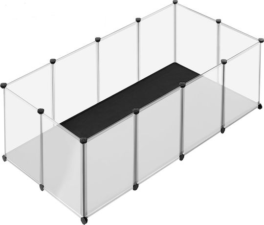 Songmics Parc Pliabil din Plastic pentru Câini 145x73x57cm Transparent