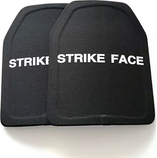Set 2 Nij Iv Ballistic Plates Sic + Pe Material Advanced Protection Against Ap 7.62x63mm M2 Armor-piercing Bullets Curved Sapi Design Compatible Plate Carriers Strike Face Inscription Shock Moisture Resistant Size 25x30 Cm Black
